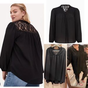 Sheer black blouse size 6